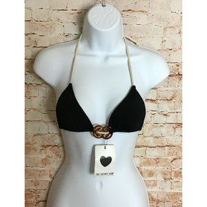 Undrest By The Sea Black Bikini Top Sz 4 Small